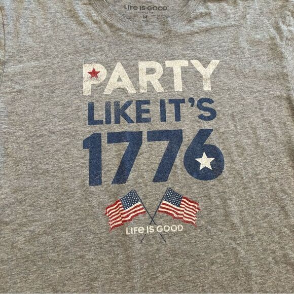 Life is Good Party Like it’s 1776 4th of July Grey Crusher Tee - Picture 2 of 4